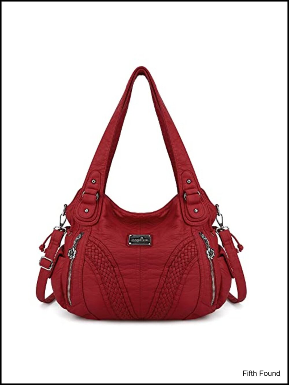 Washed PU Leather Hobo Tote Satchel Shoulder Handbag
